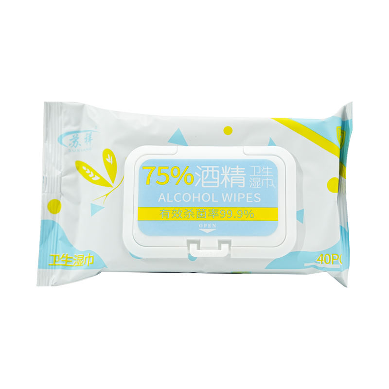 Antibacterial Hand Wipes Disposable 75% Alcohol Wipes Unscented 40Pack